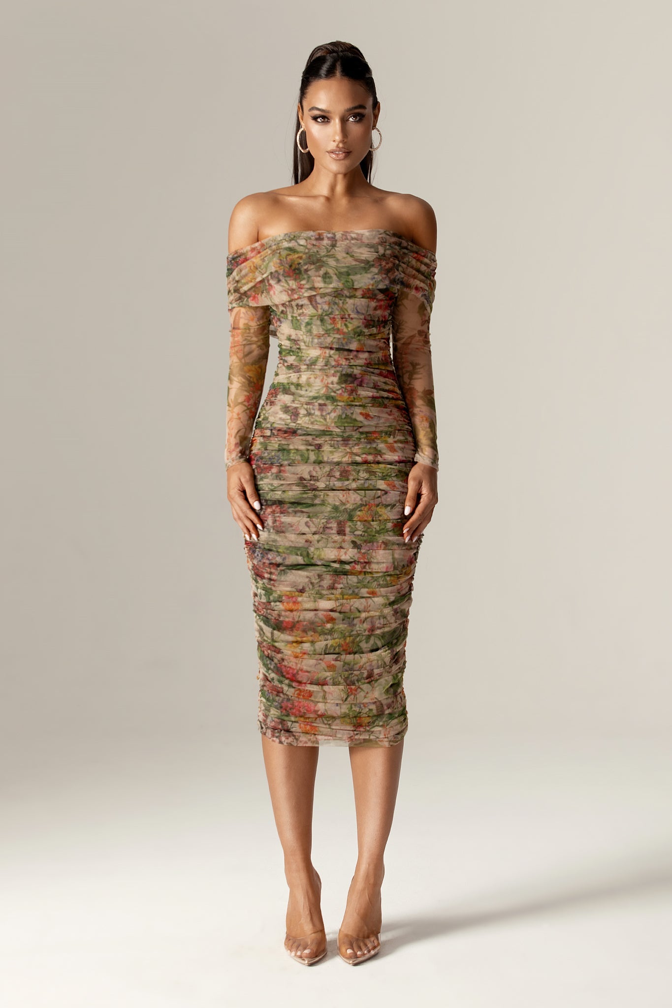 Hayley Off Shoulder Midi Dress