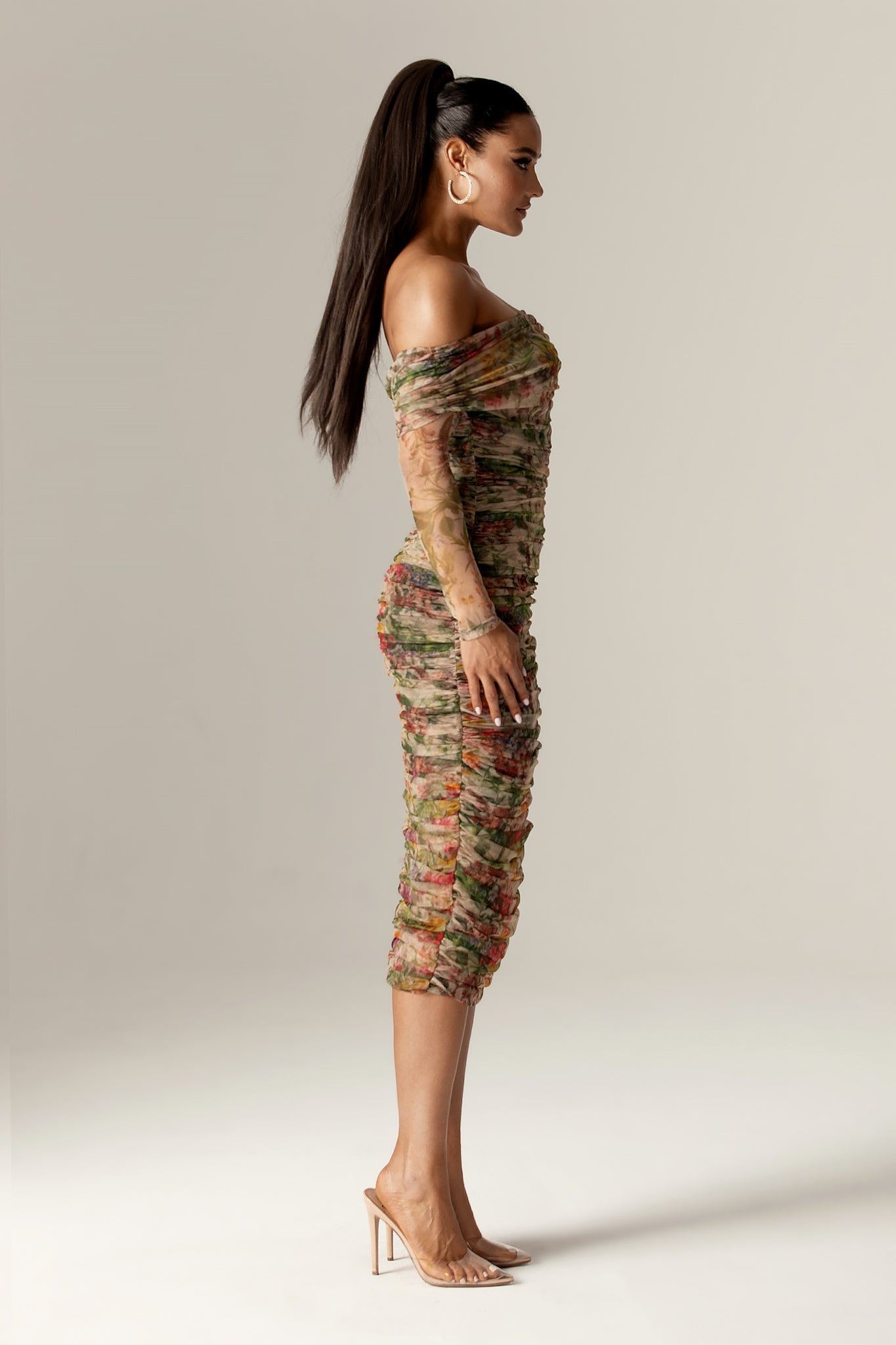 Hayley Off Shoulder Midi Dress