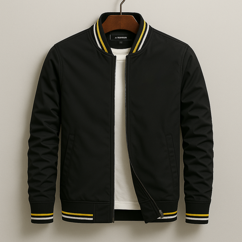 Chez Monsieur™ | Elegant Striped Bomber Jacket