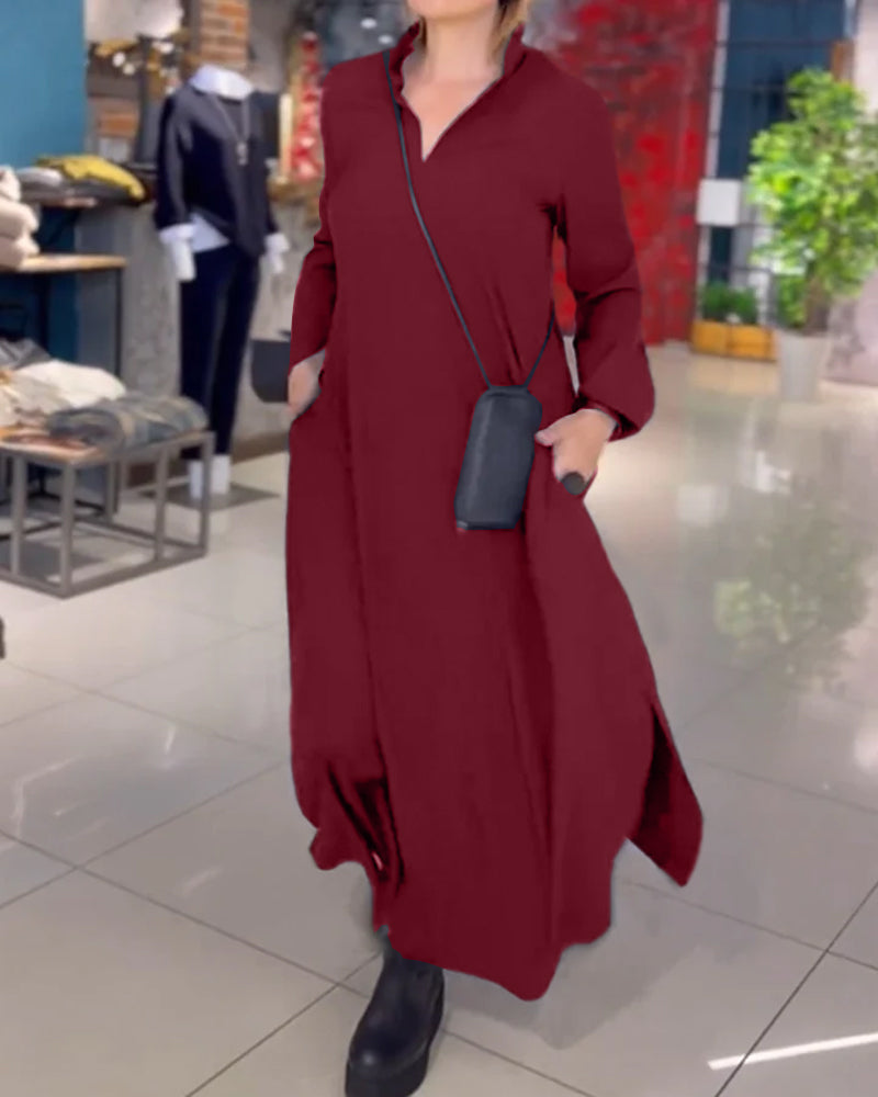 Laluna® | Loose Long Dress with Side Slit