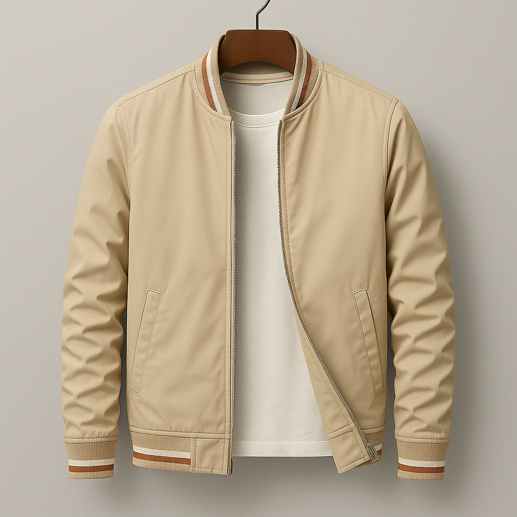 Chez Monsieur™ | Elegant Striped Bomber Jacket