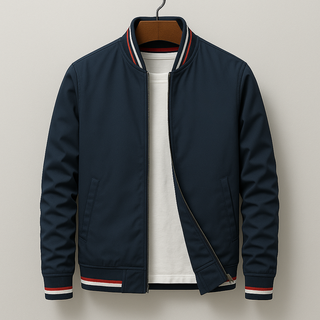 Chez Monsieur™ | Elegant Striped Bomber Jacket
