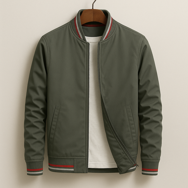 Chez Monsieur™ | Elegant Striped Bomber Jacket