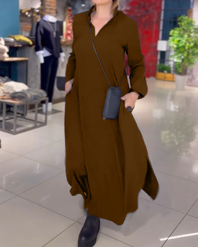 Laluna® | Loose Long Dress with Side Slit