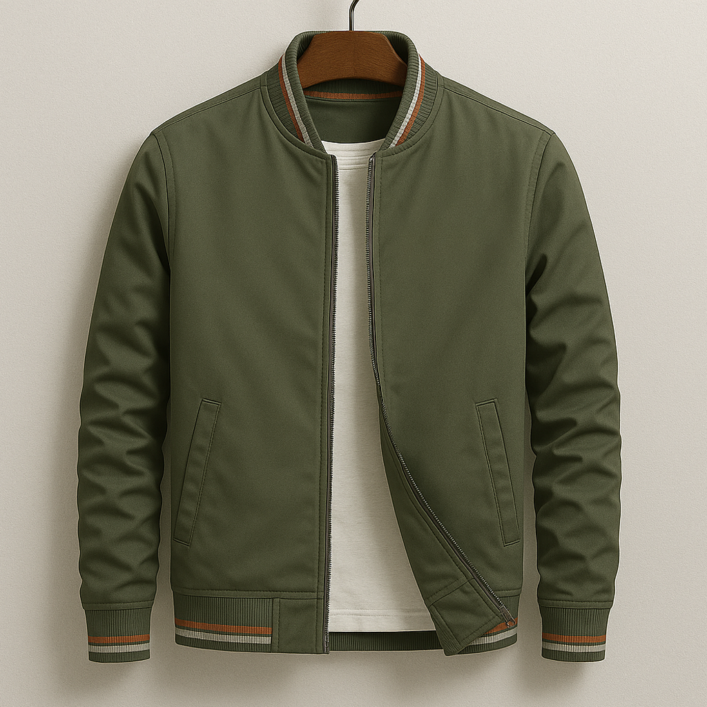 Chez Monsieur™ | Elegant Striped Bomber Jacket
