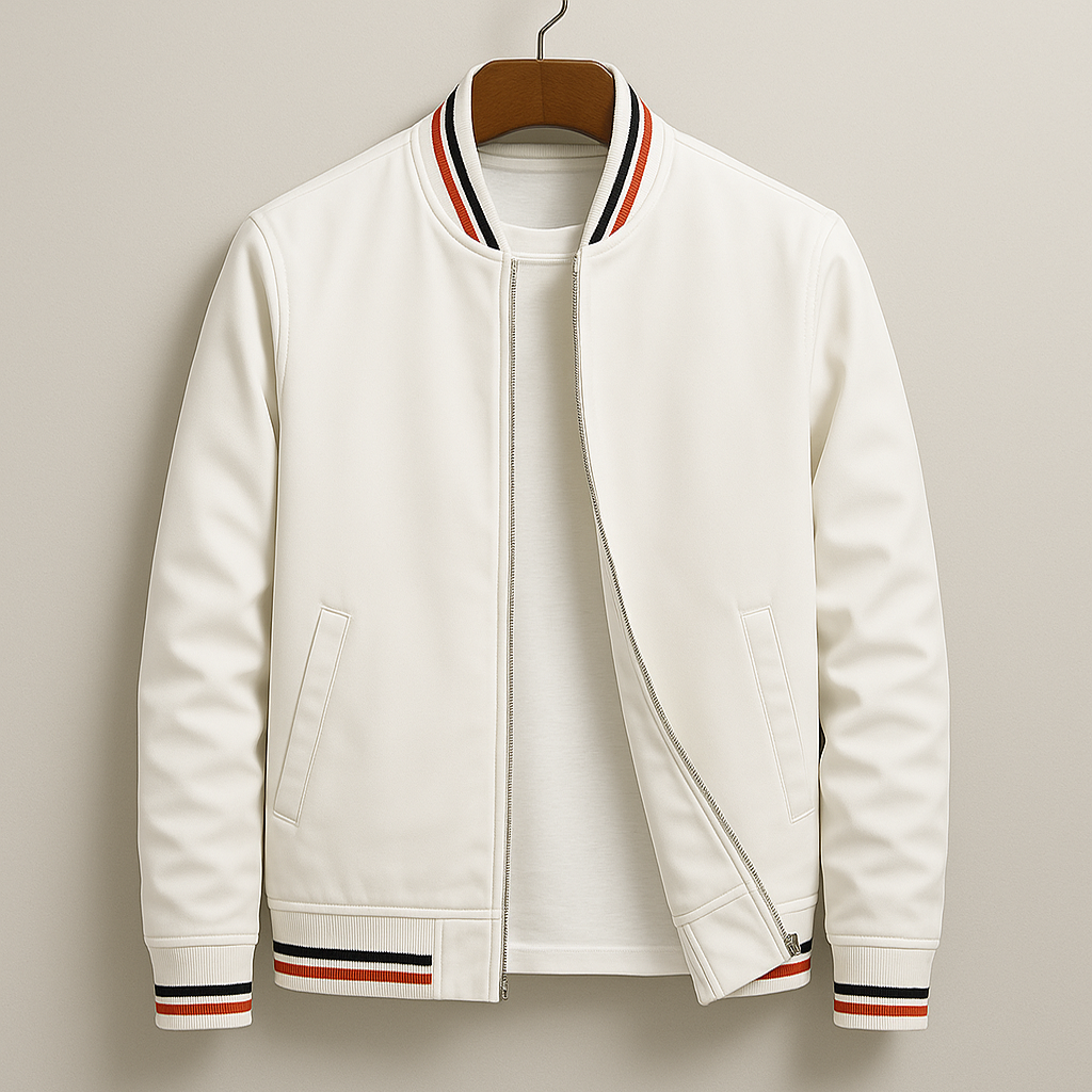 Chez Monsieur™ | Elegant Striped Bomber Jacket