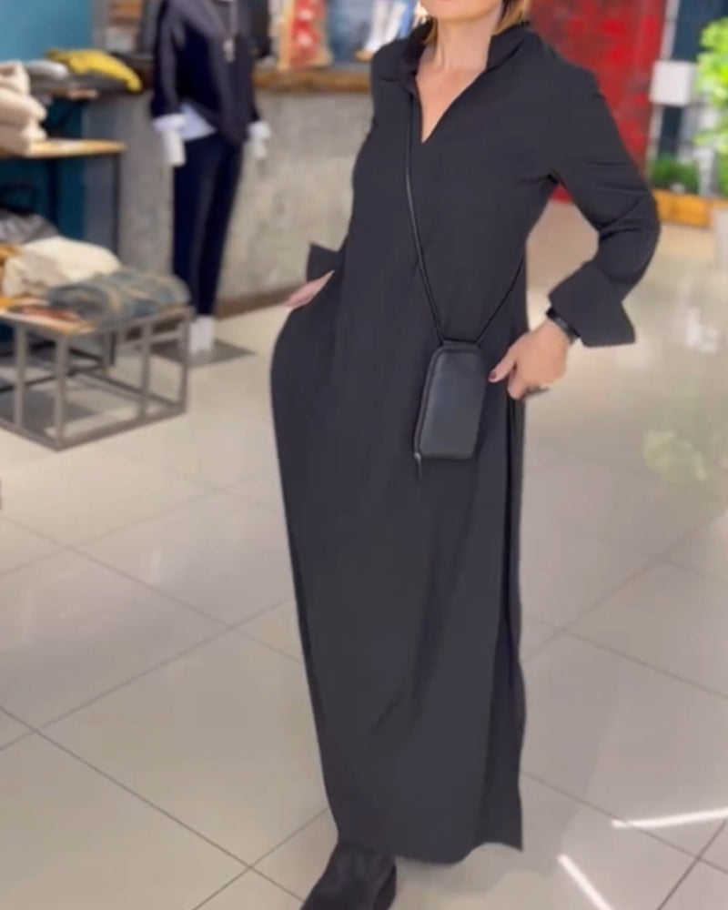 Laluna® | Loose Long Dress with Side Slit