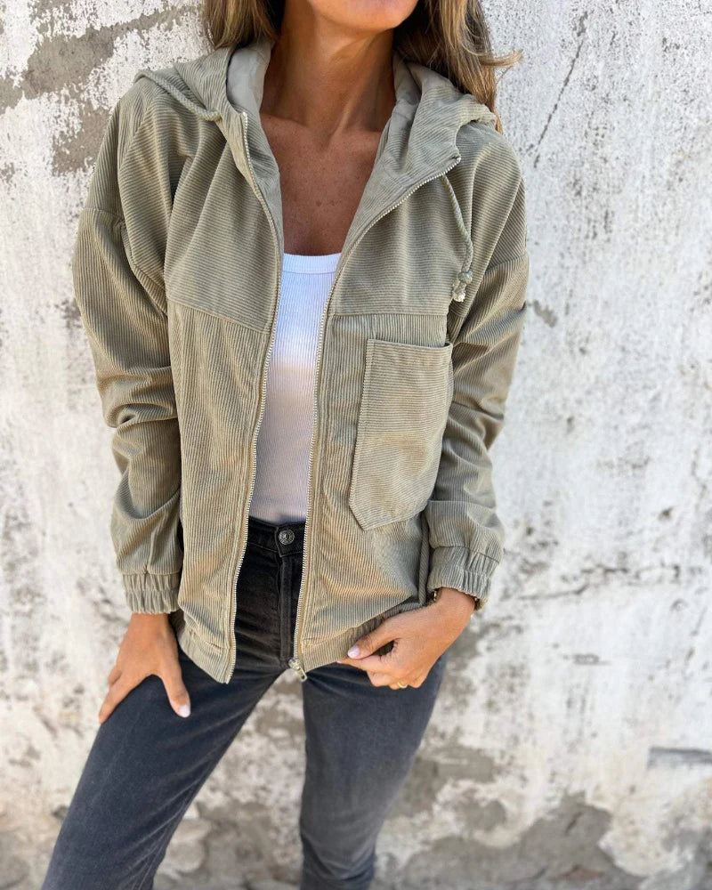 Ella™ | Corduroy Zip-Up Hoodie