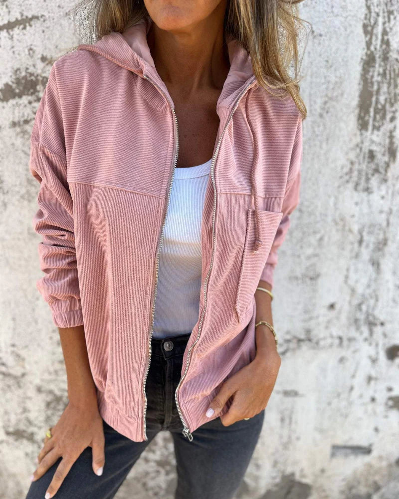Ella™ | Corduroy Zip-Up Hoodie