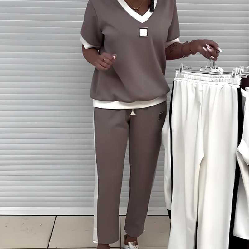 ⏳ Time-Limited Special 💕 V-Neck Top & Pants Set for Women