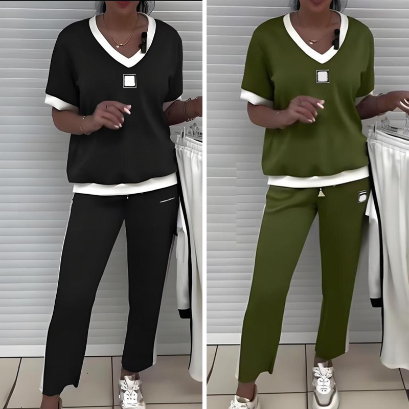⏳ Time-Limited Special 💕 V-Neck Top & Pants Set for Women