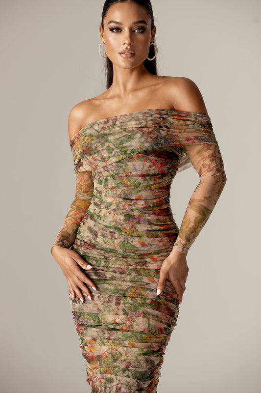 Hayley Off Shoulder Midi Dress