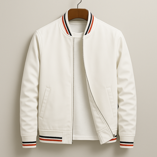 Chez Monsieur™ | Elegant Striped Bomber Jacket