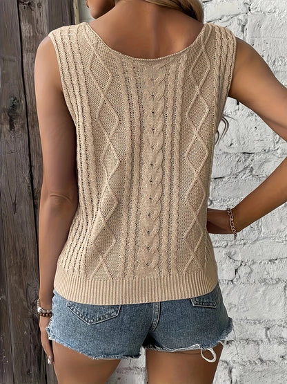 Juno - Casual Sleeveless Top With V Neck