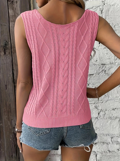 Juno - Casual Sleeveless Top With V Neck