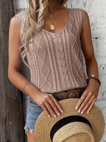 Juno - Casual Sleeveless Top With V Neck
