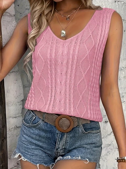 Juno - Casual Sleeveless Top With V Neck