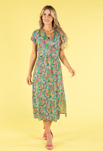 In Bloom Wrap Bodice Dress
