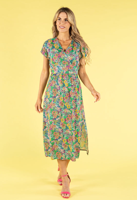 In Bloom Wrap Bodice Dress