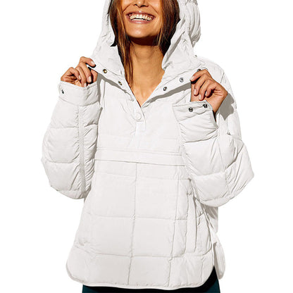 Warm, Loose Winter Jacket with Hoodie for Women