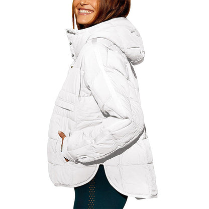 Warm, Loose Winter Jacket with Hoodie for Women